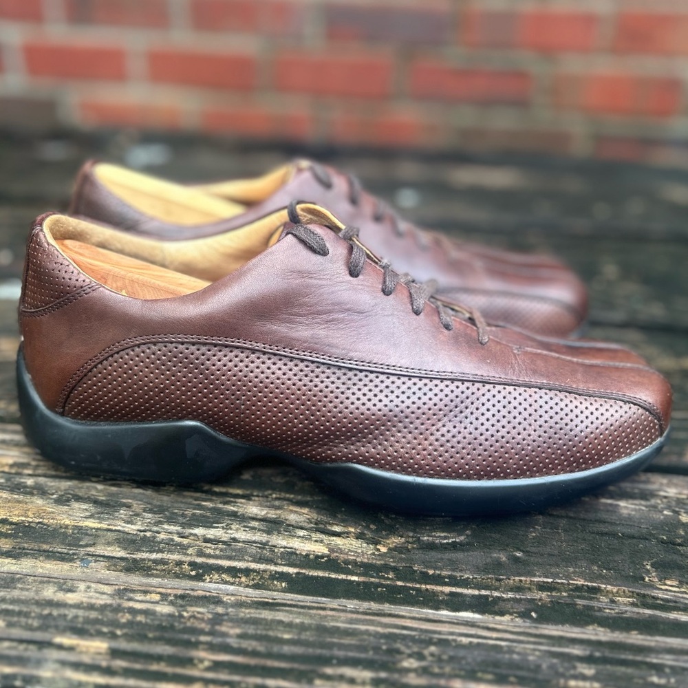 AETREX Men's GRAMERCY G681 Brown Leather Perforated ORTHOTIC OXFORDS Sz 11W  E6